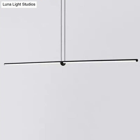 Modern Designer Line Art Pendant Ceiling Light With Led Island Lighting For Dining Room Black