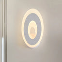 Modern Disk Led Wall Sconce Light Fixture In Black/White With Warm/White Lighting White /