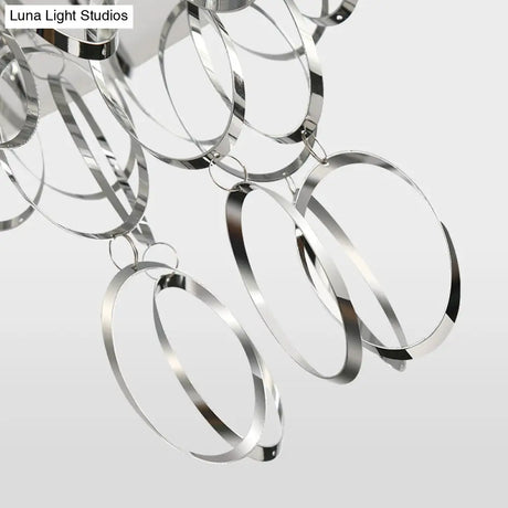 Modern Drum Flush Mount Ceiling Light 4/5 Lights Metal Ring With White Fabric Shade 19.5’/23.5’ W
