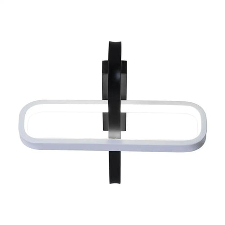 Modern Dual Oblong Flush Mount Led Ceiling Light In Black Warm/White