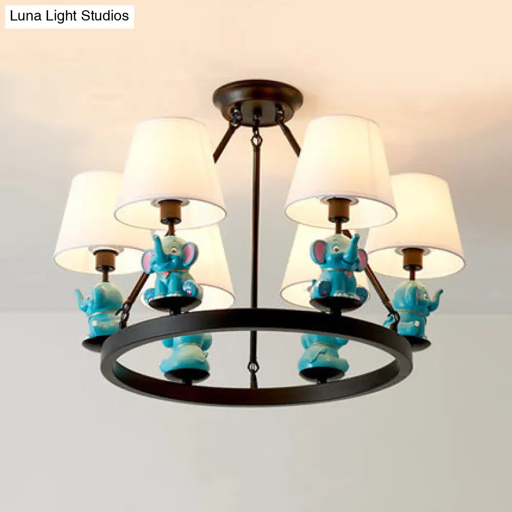 Modern Elephant Hanging Chandelier With 6 Lights - Ideal For Contemporary Living Rooms