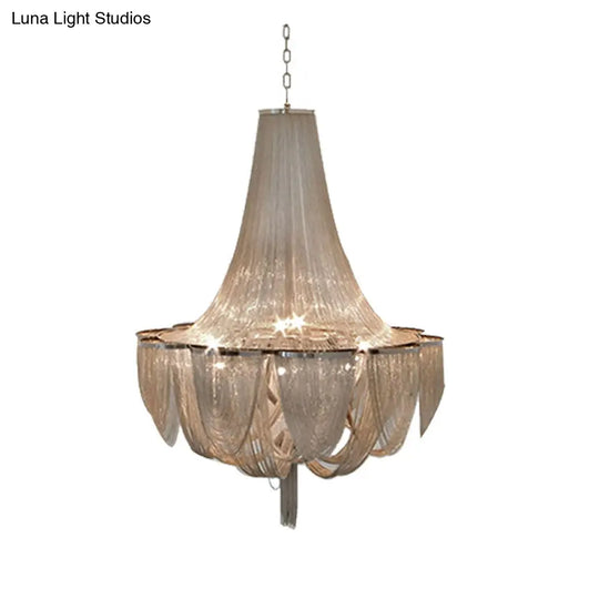 Modern Empire Chandelier - Aluminum Chain Suspension Lamp For Dining Room Ceiling