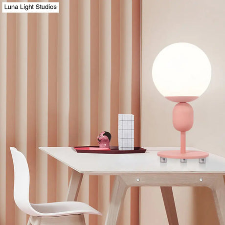 Modern Eye-Caring Desk Light With Orb Shade - Perfect For Childs Bedroom