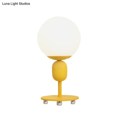 Modern Eye-Caring Desk Light With Orb Shade - Perfect For Childs Bedroom