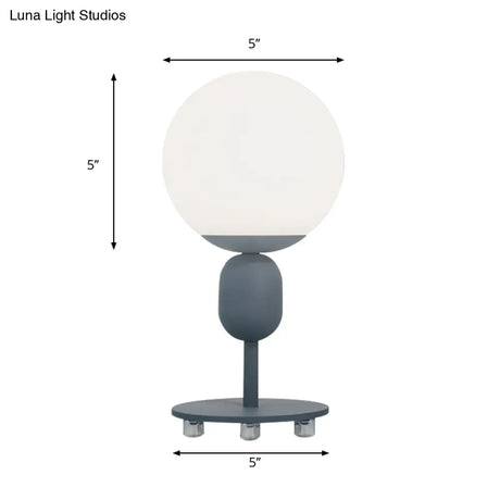 Modern Eye-Caring Desk Light With Orb Shade - Perfect For Childs Bedroom