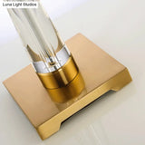 Modern Fabric Drum Table Lamp With Crystal Base - Tapered Design White