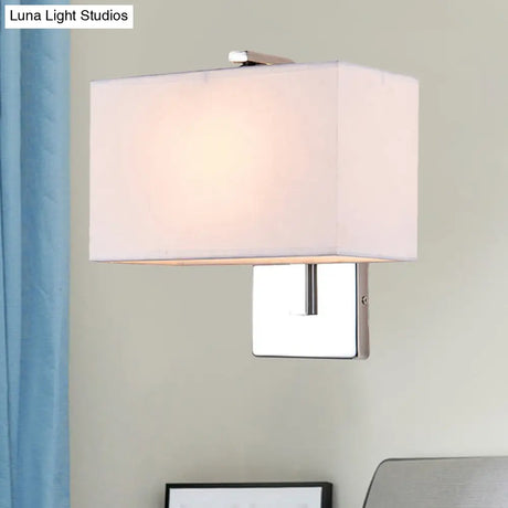 Modern Fabric Led Wall Sconce In Chrome - Stylish Lighting For Living Room