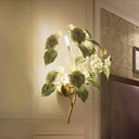 Modern Faceted Crystal Flower Sconce - Wall Mounted Bedroom Light Fixture With 3 Bulbs