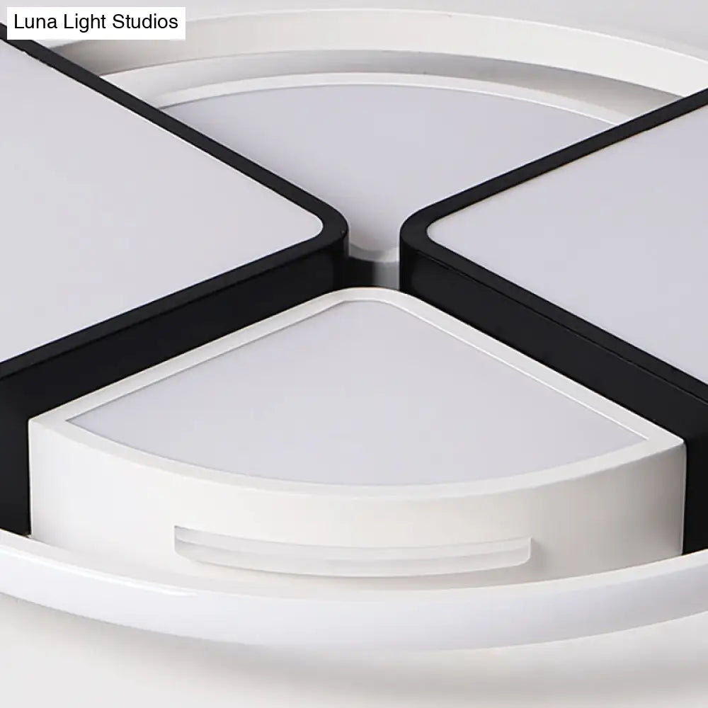 Modern Fan - Shaped Led Flush Mount Ceiling Light With Metal And Acrylic Shade - 16/19.5