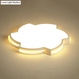 Modern Floral Led Ceiling Lamp For Bedroom/Balcony - White Flush Mount Light / 16 Warm