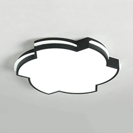 Modern Floral Led Ceiling Lamp For Bedroom/Balcony - White Flush Mount Light Black / 16’
