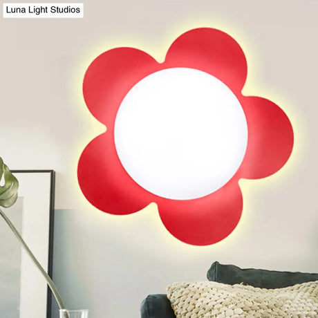 Modern Floral Led Sconce Lamp For Kindergarten With Bright Colors And Stylish Design