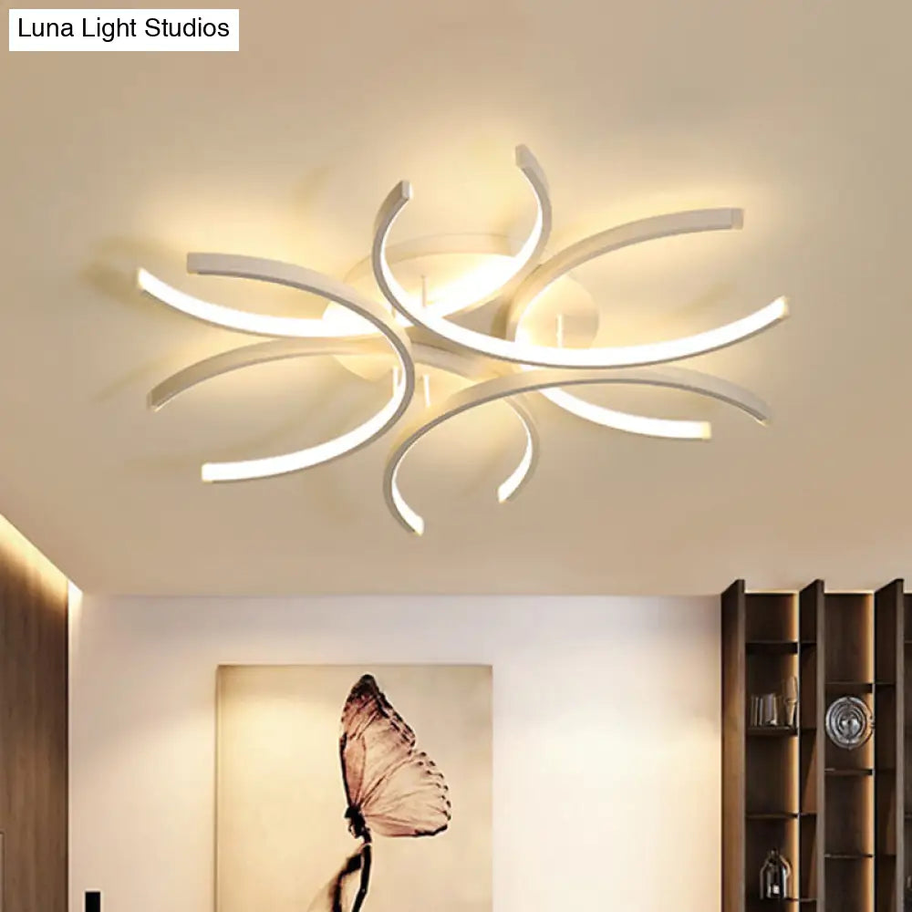 Modern Flower Acrylic Led Ceiling Light In Warm Or White - 23.5’/31.5’/39’ Wide / 23.5’
