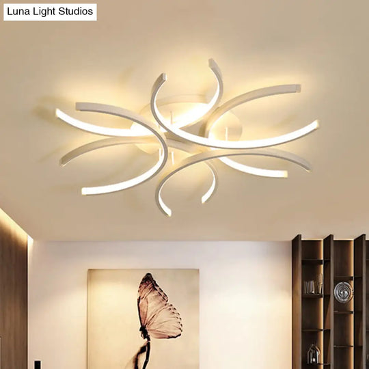Modern Flower Acrylic Led Ceiling Light In Warm Or White - 23.5’/31.5’/39’ Wide / 23.5’
