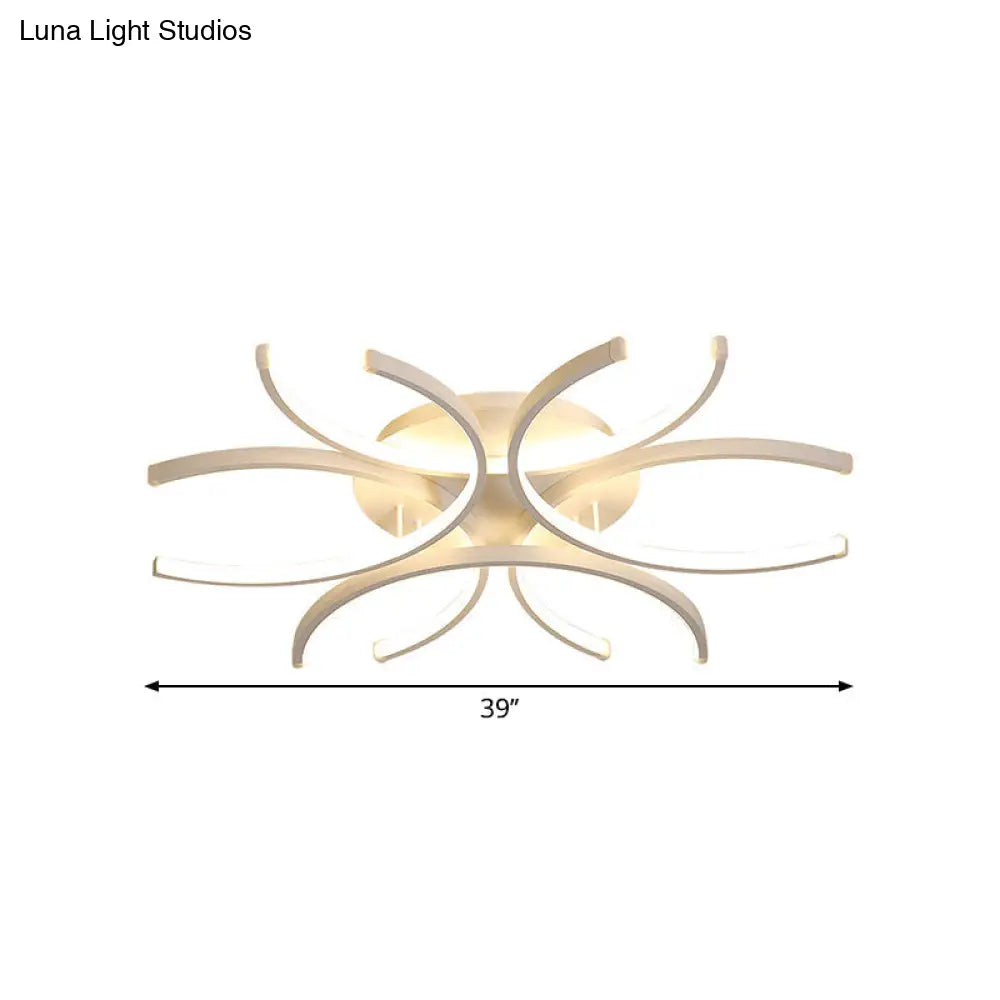 Modern Flower Acrylic Led Ceiling Light In Warm Or White - 23.5’/31.5’/39’ Wide