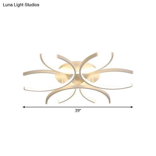 Modern Flower Acrylic Led Ceiling Light In Warm Or White - 23.5’/31.5’/39’ Wide