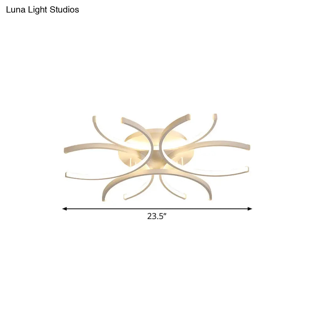 Modern Flower Acrylic Led Ceiling Light In Warm Or White - 23.5’/31.5’/39’ Wide