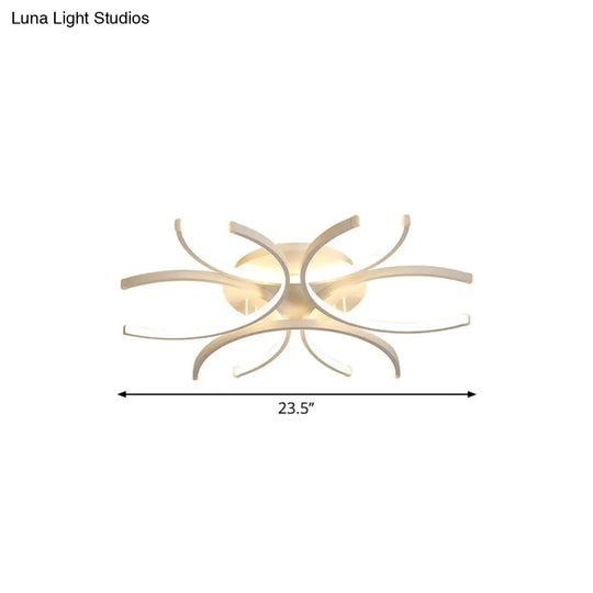 Modern Flower Acrylic Led Ceiling Light In Warm Or White - 23.5’/31.5’/39’ Wide