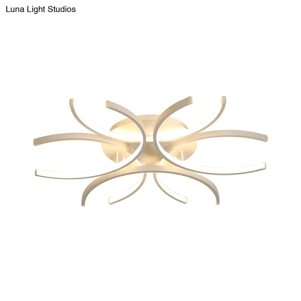 Modern Flower Acrylic Led Ceiling Light In Warm Or White - 23.5’/31.5’/39’ Wide