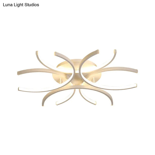 Modern Flower Acrylic Led Ceiling Light In Warm Or White - 23.5’/31.5’/39’ Wide