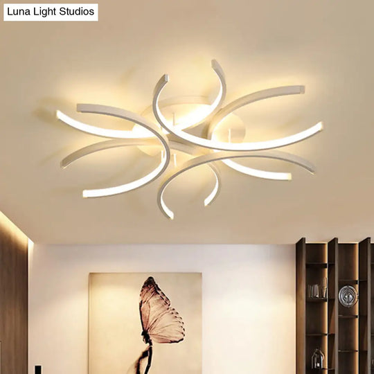 Modern Flower Acrylic Led Ceiling Light In Warm Or White - 23.5/31.5/39 Wide / 23.5