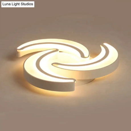 Modern Flower Flush Mount Led Ceiling Light In White For Hotels