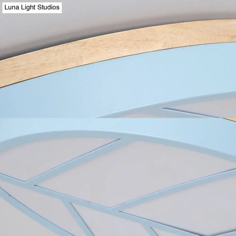 Modern Flush Mount Leaf Ceiling Lamp For Child’s Bedroom With Undertint Finish
