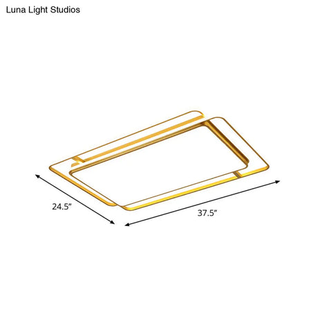 Modern Flush Mount Led Ceiling Lamp In Gold With Acrylic Shade - Warm/White/3 Color Light Options
