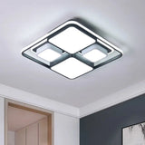 Modern Flush Mount Led Ceiling Lamp Metallic Black & White 16.5’/20.5’/35.5’ Length Black -