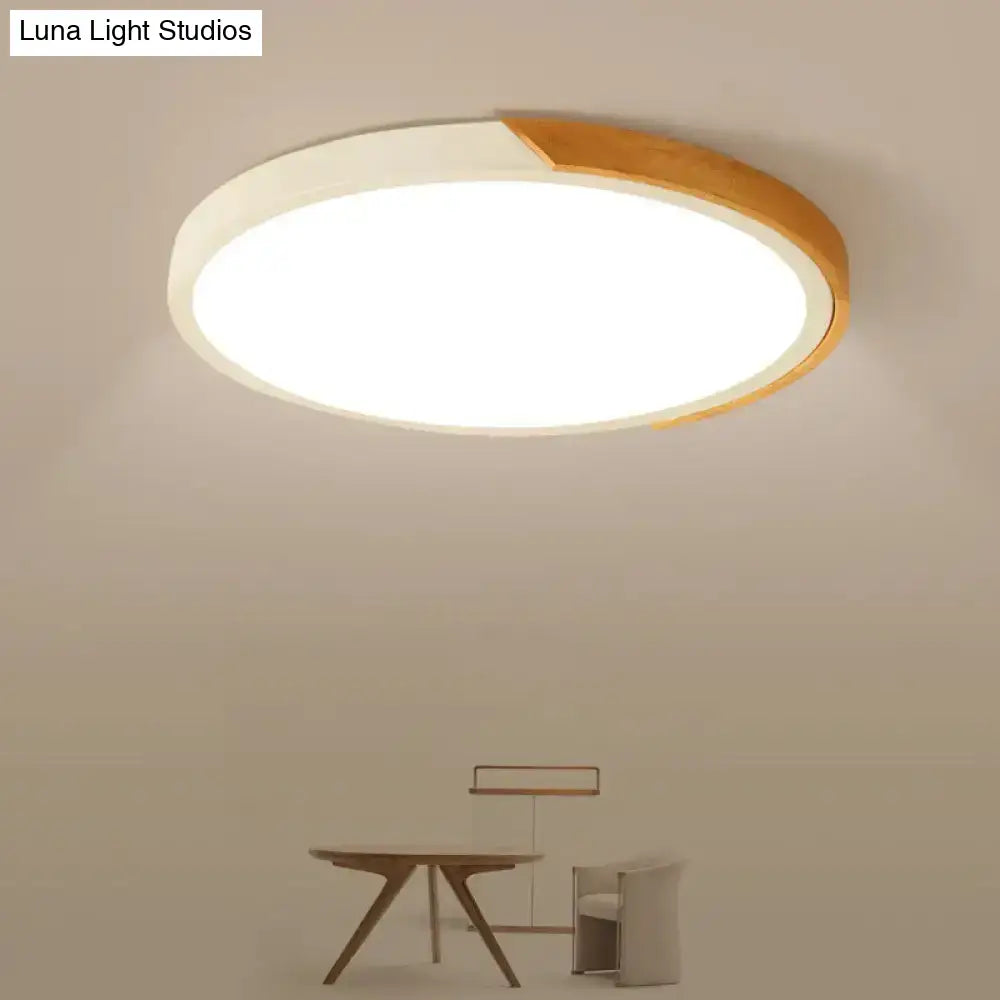 Modern Flush Mount Led Ceiling Light - Disc Shape | Available In Multiple Sizes And Finishes White