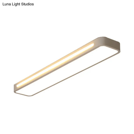 Modern Flush Mount Led Ceiling Light With Acrylic Diffuser - White/Warm 19’/23’/31’ Wide