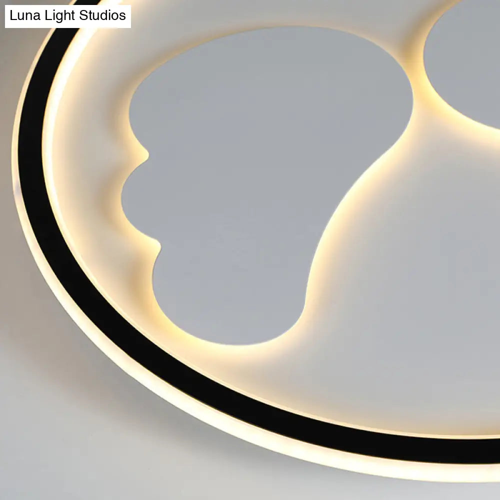 Modern Flush Mount Led Ceiling Light With Black Ring Acrylic Lamp For Kitchen