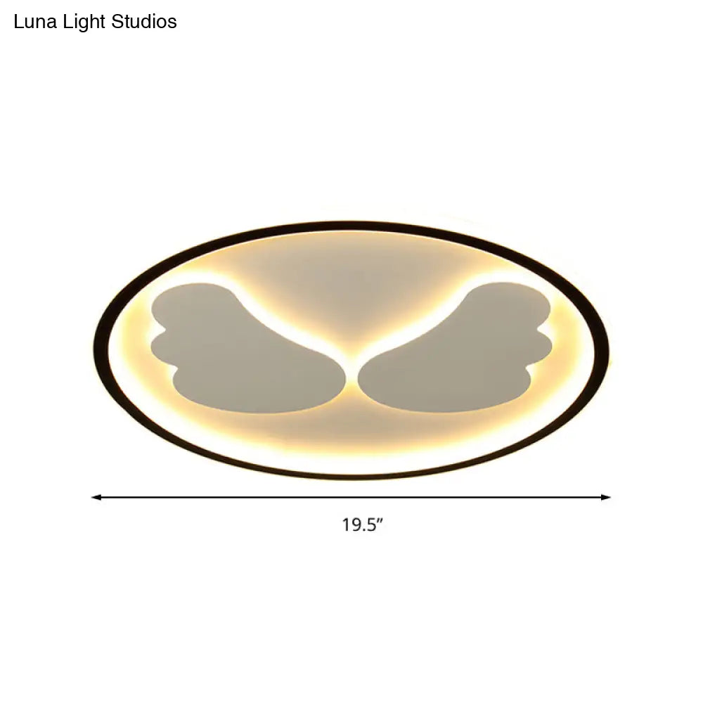 Modern Flush Mount Led Ceiling Light With Black Ring Acrylic Lamp For Kitchen