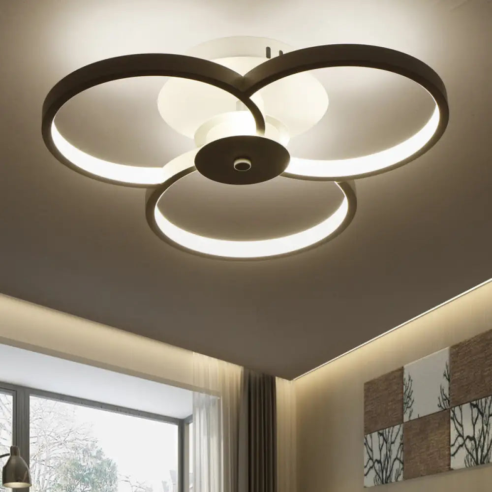 Modern Flushmount Floweret Led Ceiling Light Fixture 18’/21.5’/32’ Metal Design In Warm/White