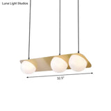 Modern Frosted White Glass Chandelier With Gold Finish - V/Z/Horizontal Pendant Ceiling Light