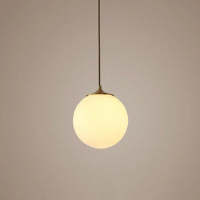 Modern Frosted White Glass Pendant Light For Dining Room With Global Suspension - 1 Bulb / 6’