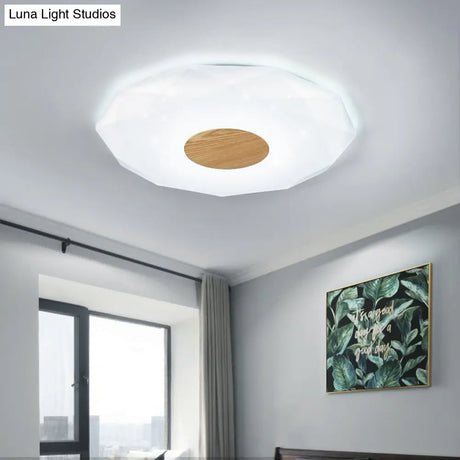 Modern Geometric Acrylic Flush Mount Led Light - 14.5/18.5/22.5 W Warm/White/3 Color Options White /