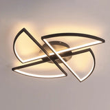Modern Geometric Acrylic Led Flush Mount Ceiling Light In Black - Warm/White Wide Sizes / 18’ Warm