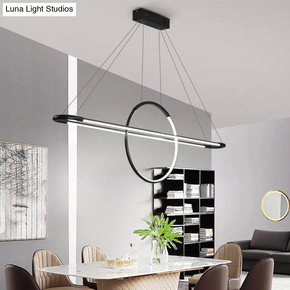 Modern Geometric Island Pendant Light Fixture With Led Metal Ceiling Dining Room Artistic Lighting