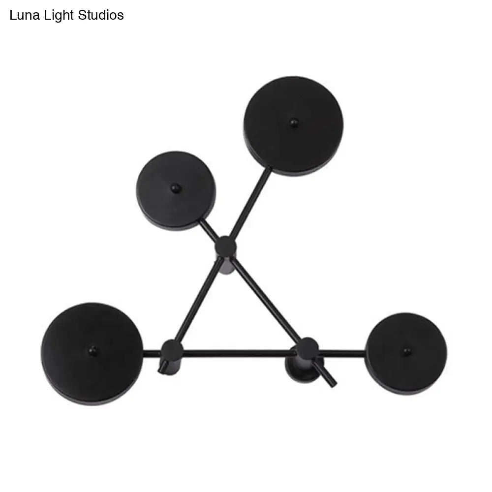 Modern Geometric Led Wall Light Fixture For Living Room - Metallic Mounted Lamp