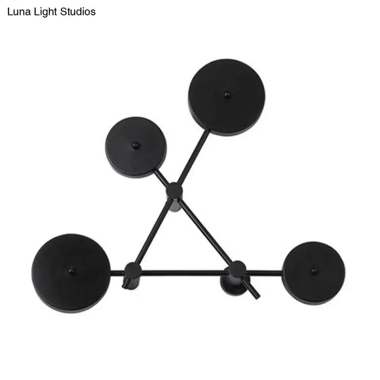 Modern Geometric Led Wall Light Fixture For Living Room - Metallic Mounted Lamp