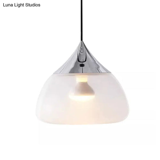 Modern Glass Pendant Light - Stout 1-Light Chrome/Gold/Rose Gold Hanging Design