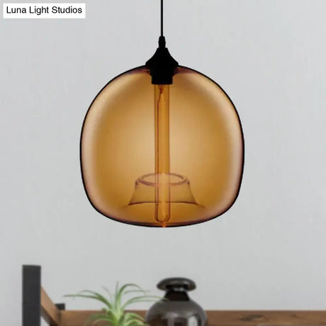 Modern Glass Ball Shade Suspension Light - Red/Brown/Blue Hanging Ceiling