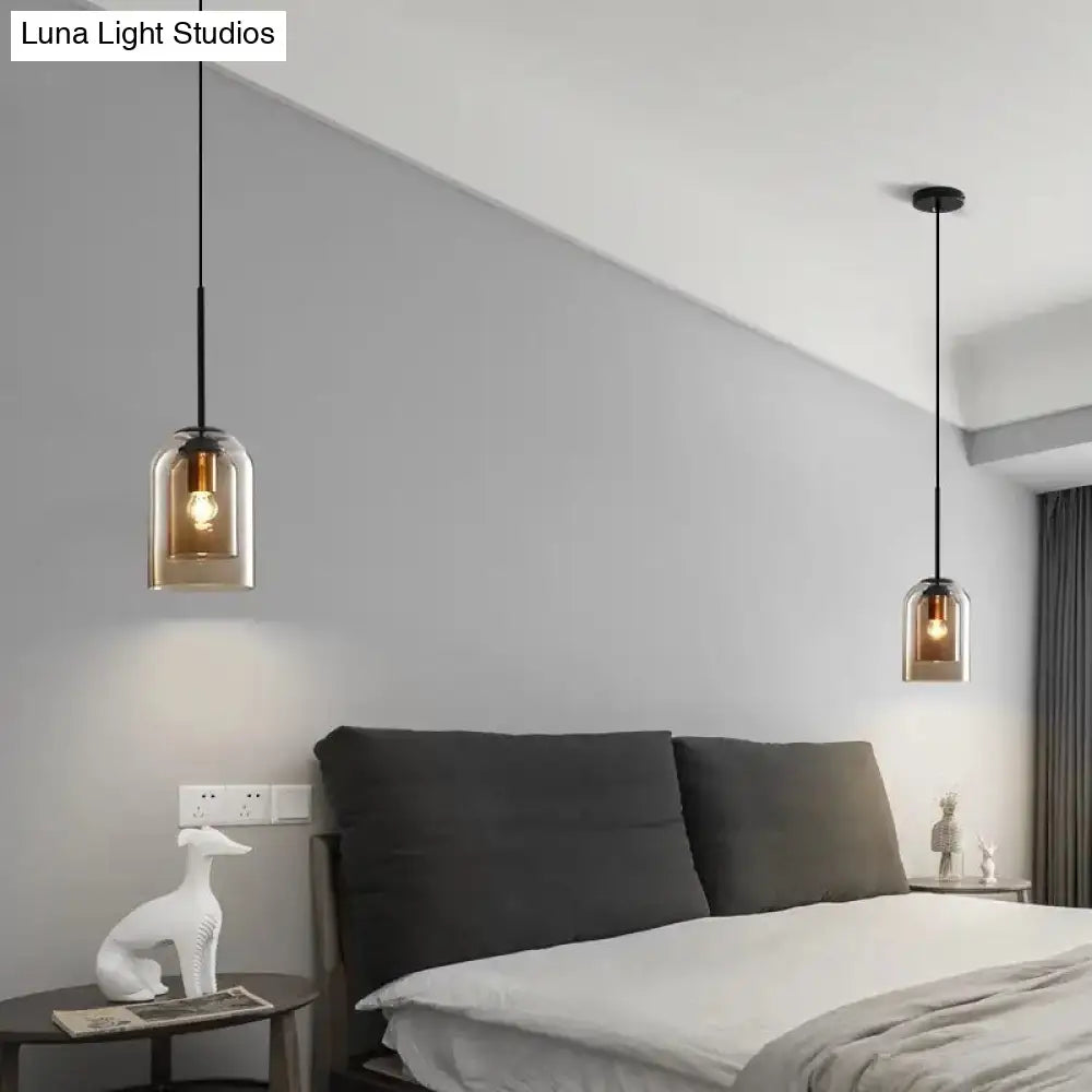 Modern Glass Bell Pendant Lamp For Stylish Bedroom Ceiling