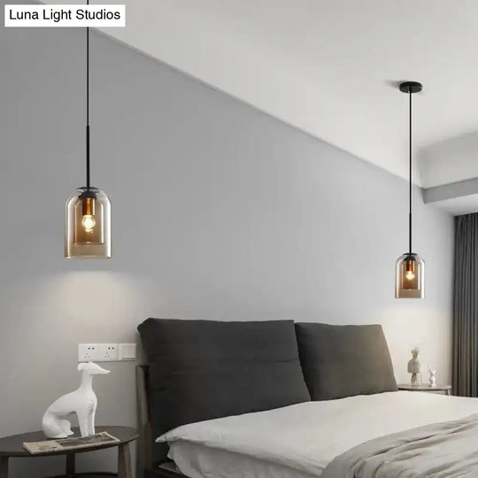 Modern Glass Bell Pendant Lamp For Stylish Bedroom Ceiling