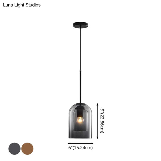 Modern Glass Pendant Ceiling Light For Bedroom - Bell Hanging Lamp