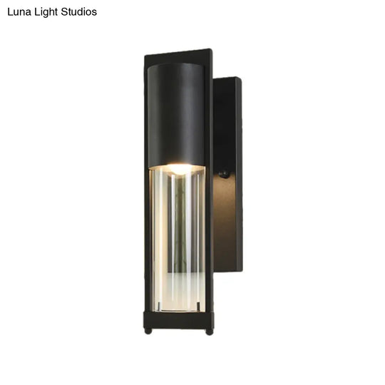 Modern Glass Black/Brass Wall Sconce With 1 Head For Industrial Style Flush Mount