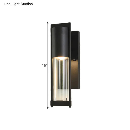 Modern Glass Black/Brass Wall Sconce With 1 Head For Industrial Style Flush Mount