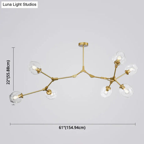 Modern Glass Chandelier For Living Room- Branching Suspension Light