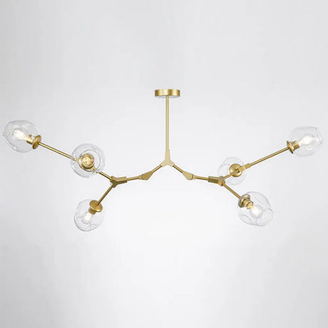 Modern Glass Chandelier For Living Room- Branching Suspension Light 6 / Gold